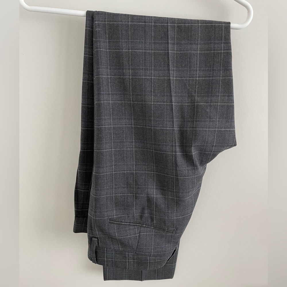 Boss Hugo Boss Grey Plaid Dress Pants